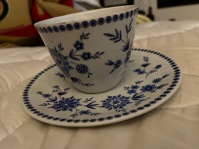 #ad VTG SELTMANN WEIDEN K. BAVARIA W GERMANY teacup saucer blue white Beautiful $12.00