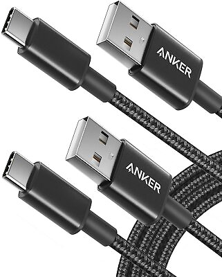 #ad Anker Premium Nylon USB A to Type C Charging Cable for Galaxy S10 S9 2Pack 6ft $12.99