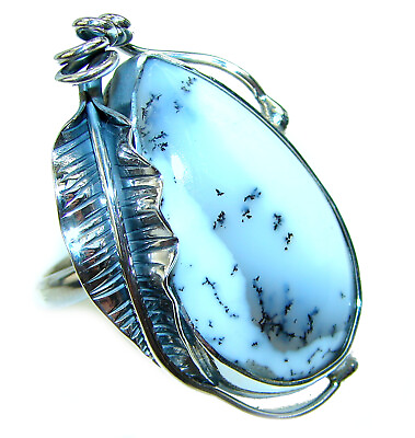 #ad Top Quality Dendritic Agate .925 Sterling Silver handcrafted Ring size: 9 adjus $79.05