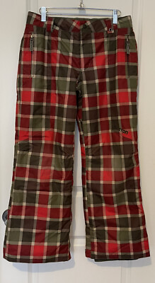 #ad Burton Youth Dry Ride Plaid Ski Pants Sz 14 16 L Great Ski Pants $31.85