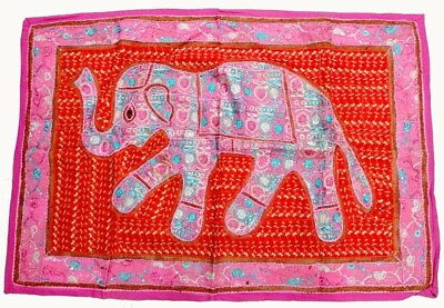 Wall Hanging Vintage Embroidery Decor Elephant Wall Hanging Patchwork Tapestry $69.99