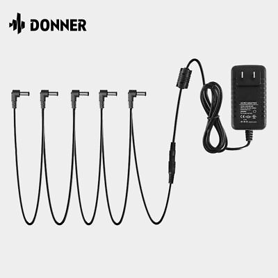 #ad Donner Guitar Effects Pedal Power Supply Adapter 5 Way Chain Adapter 1A DC 9V $9.95
