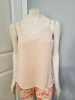 Banana Republic Pink Adjustable Strap Sleeve Lined Cami V neck Tank Top Size 14 #ad $17.99