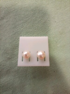 #ad Geniune Natural Akoya White Or Pink Freshwater Pearl Stud Earrings ships From US $3.00