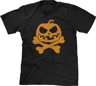 #ad #ad Jack o lantern Pumpkin Crossbones Halloween Costume Pirate Flag Parody Mens Tee $17.95