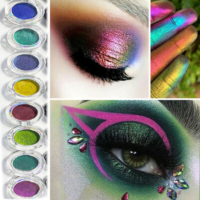 Chrome Color Chameleon Eyeshadow Mirror Nail Paste Glitter Eye Shadow Cosmetics# $4.73