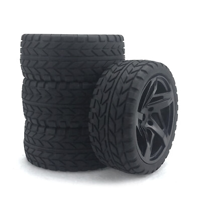 #ad 4x 1 10 RC 12mm Hex Rubber Tires amp;Wheel Rims Set For HSP HPI On Road Racing Car $14.24