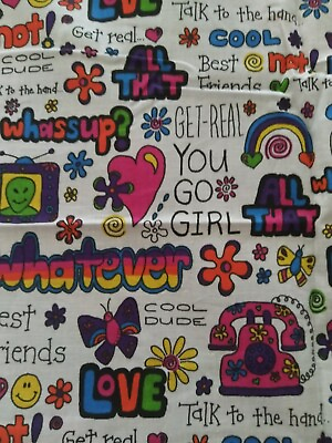 #ad You Go Girl Whatever Groovy Friends Talk to Hand Etc Cotton Fabric 2 Yards $28.49