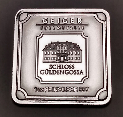 #ad Geiger Square 1 Oz 999 Silver LEV Geiger Edelmetalle Silver Square Bar $41.95