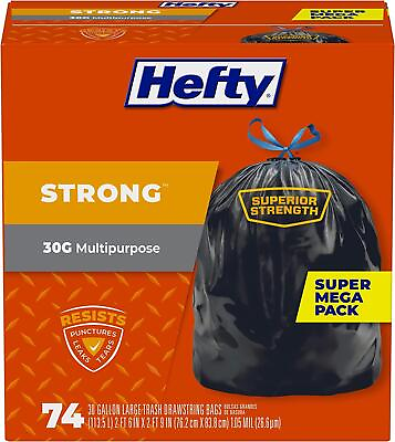 #ad 30gal Strong Trash Bags 74 Count Large Garbage Bag $31.79