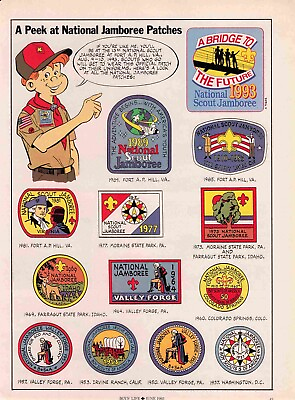 #ad 1993 Bsa Scout Jamboree History Patches 990S Vtg Print Ad 8X11 Wall Poster Art $6.24