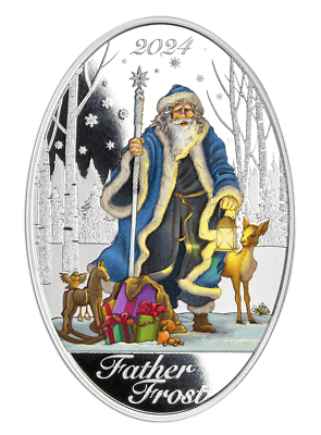 #ad 2024 Solomon Islands Father Frost 1 oz Silver Coin 5000 Mintage $94.75