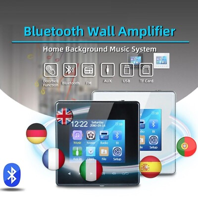 #ad Bluetooth Wall Amplifier USB TF Music Panel PA Touch Screen Stereo Home Audio $72.79