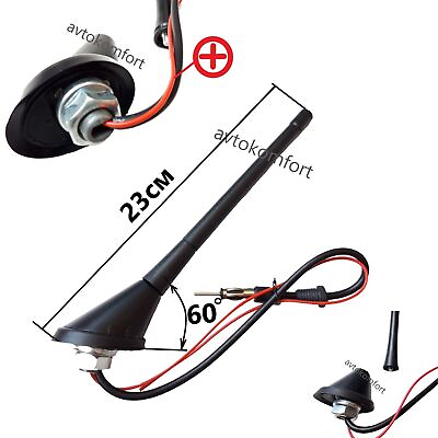 #ad Universal Roof Mount Active Amplified FM Radio Car Aerial Antenna Mast $8.48