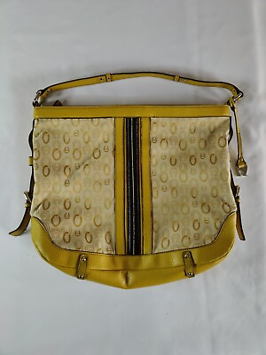 #ad Vtg.Etienne Aigner Women#x27;s Purse Mustard Yellow Leather Shoulder Bag Charm $36.00