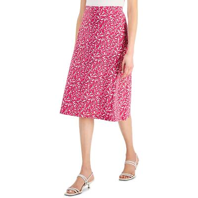 #ad Kasper Womens Pink Printed A Line Daytime Midi Skirt XL BHFO 2836 $24.99