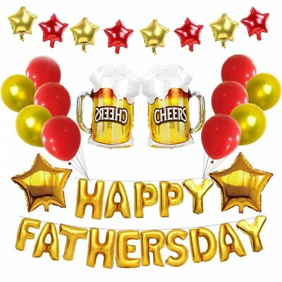 #ad Happy Fathers Day Balloons Dad Bunting Decoration Cheers Mug Tassel Decor UK GBP 12.99