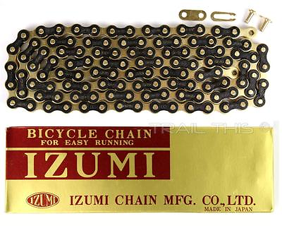 #ad Izumi Jet Black Gold 1 2 x 1 8 116L BMX Track Fixed Gear Single Speed Bike Chain $19.95