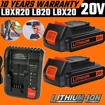#ad 20Volt Battery Charger FOR Black and Decker 20V MAX Lithium ion LBXR20 LBX20 $9.99