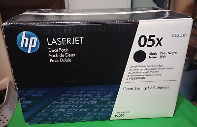 #ad HP LaserJet Dual Pack CE505XD 2 High Volume Black Print Cartridges $100.00