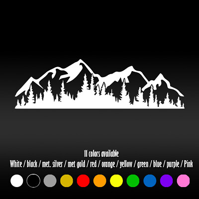 8quot; Mountain and trees #2 outdoor camping Bumper Car Window Vinyl Decal sticker $7.66
