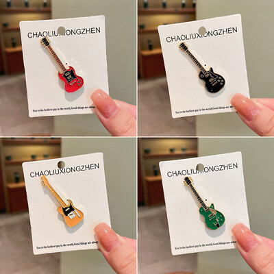 #ad Creative Guitar Brooch Pin Small Badge Enamel Piercing Brooch Colorful Jewelry C $1.40