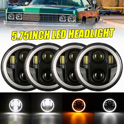 #ad 4PCS 5 3 4quot; 5.75inch LED Headlights HI LO DRL for Oldsmobile 442 98 F85 Cutlass $119.99