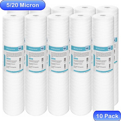 #ad 10 Pack 20quot;x4.5quot; String Wound Sediment Water Filter for Big Blue 20 inch Housing $135.79