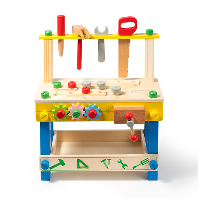 Wooden Play Tool Workbench Set for Kids Toddlers. $63.00