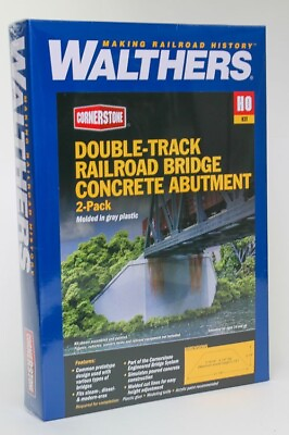 #ad Walthers HO Scale Double Track Railroad Bridge Abutment Kit 2 Pcs 933 4553 $19.23
