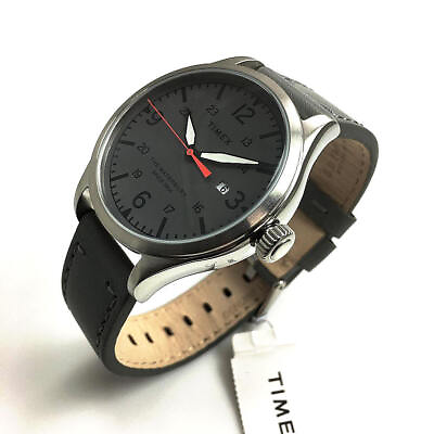 Men#x27;s Timex Waterbury Gray Leather Band Watch TW2R71000 $116.10