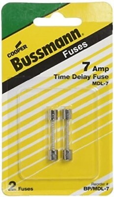 Bussman BP MDL 7 7 Amp Glass Tube Time Delay Fuse 2 Count $10.57