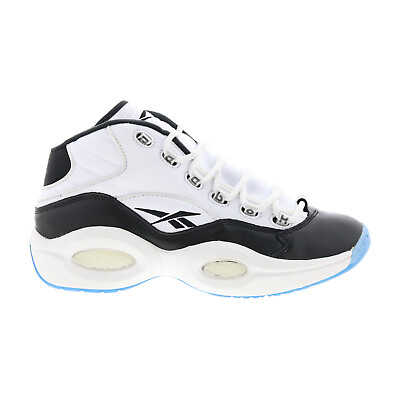 #ad Reebok Question Mid Mens White Leather Lace Up Athletic Basketball Shoes $75.99