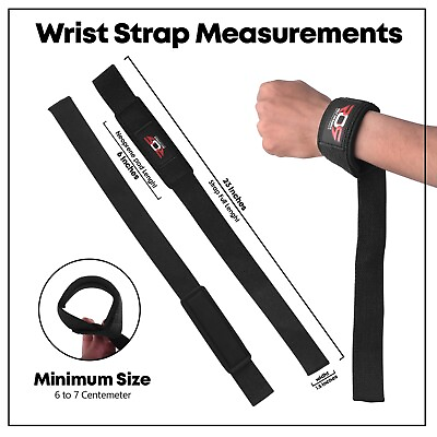 Weightlifting Wrist Wraps Gym Training Lifting Workout Support Straps Black Pair $96.74