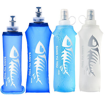 #ad Sports Water Bottle Soft TPU Reusable Water Bottles Collapsible Sports Camping $10.91
