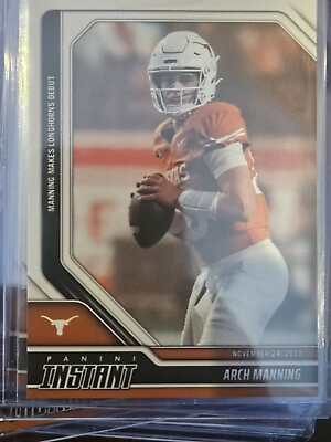 #ad arch manning rookie card rc texas longhorns makes debut panini instant 2023 23 $18.00