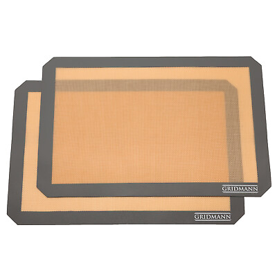 #ad 2 Non Stick Silicone Baking Mats Tray Pan Liners Half Sheet 16 1 2quot; x 11 5 8quot; $10.49