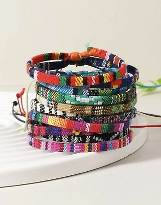 #ad Boho Woven Bracelet Set Of 12 $8.99