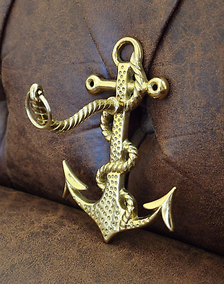 Brass Anchor Nautical Maritime Marine Boat Yacht Hook Hanging Bell Home Decor $10.00