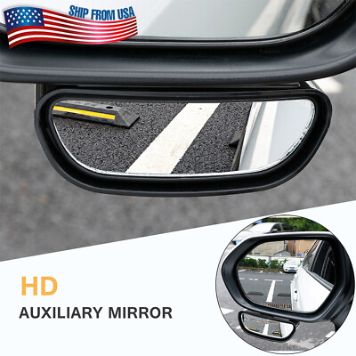 Car Blind Spot Mirror Wide Angle Add On Rear Side Universal Large View Mirror $9.18