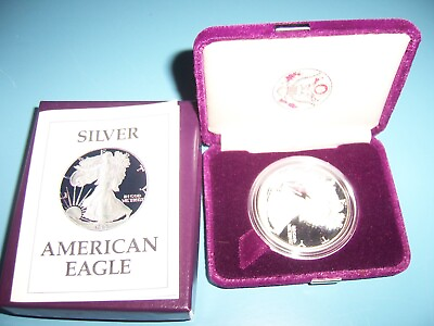 #ad 1987 S Walking Liberty American Eagle 1 oz. .999 Silver Dollar Proof OGP amp; COA $79.99