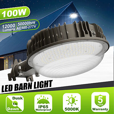 #ad LED Outdoor Security Area Lighting Dusk to Dawn 100W LED Barn Wall Lights IP65 $69.29
