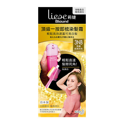 #ad LIESE BLAUNE Kao One Touch Cream Color Hair Dye Kit 3NB NATURAL CHIFFON BROWN $22.49