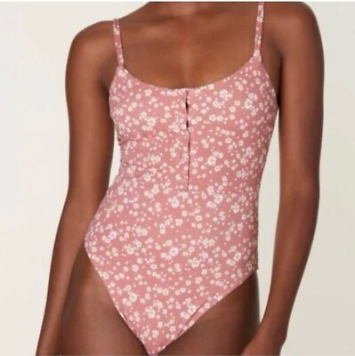 #ad Andie Swim Dusty Floral Rose Snap One Piece Swimsuit NWT $54.00