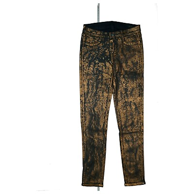 BLEULAB Jeans Trousers Super Stretch Leggings W28 2in1 Sides Darkblue Bronze New $116.85