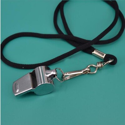 #ad Metal Referee Coach Sports Whistle Extra Loud Whistle with Black Lanyard for Sch $3.87