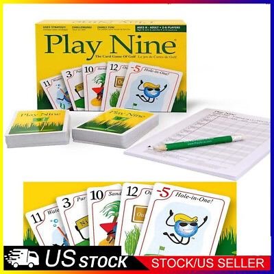 PLAY NINE 9 THE CARD GAME OF GOLF 2 6 PLAYERS FAMILY FUN BRAND NEW SEALED USA $14.99