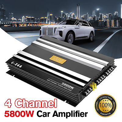 #ad 5800W Watt 4 Channel Car Truck Amplifier Stereo Audio Amp Speaker System Device $53.99
