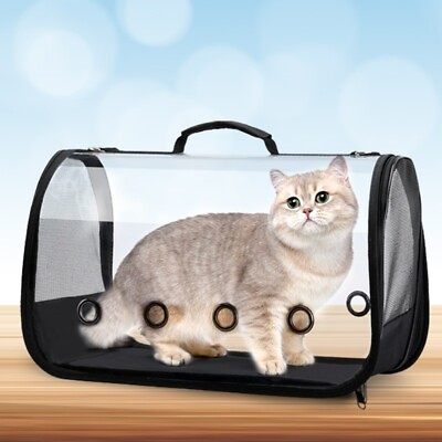 #ad Pet Travel Bag Carrier Crate Animal Portable Foldable Transparent Travel Cage $26.98