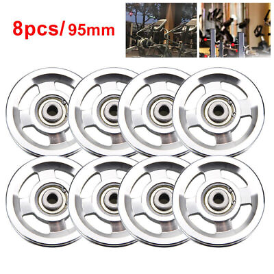 #ad 95mm Aluminum Alloy Bearing Pulley Wheel Wearproof Cable Gym Fitness Equipment $14.71